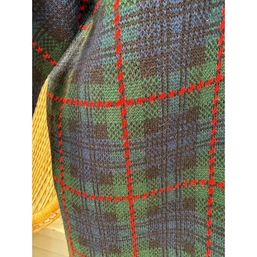 Vintage 80's Pendleton Womens Wool Plaid Cardigan Sweater Red Blue Green XL - Picture 8 of 13